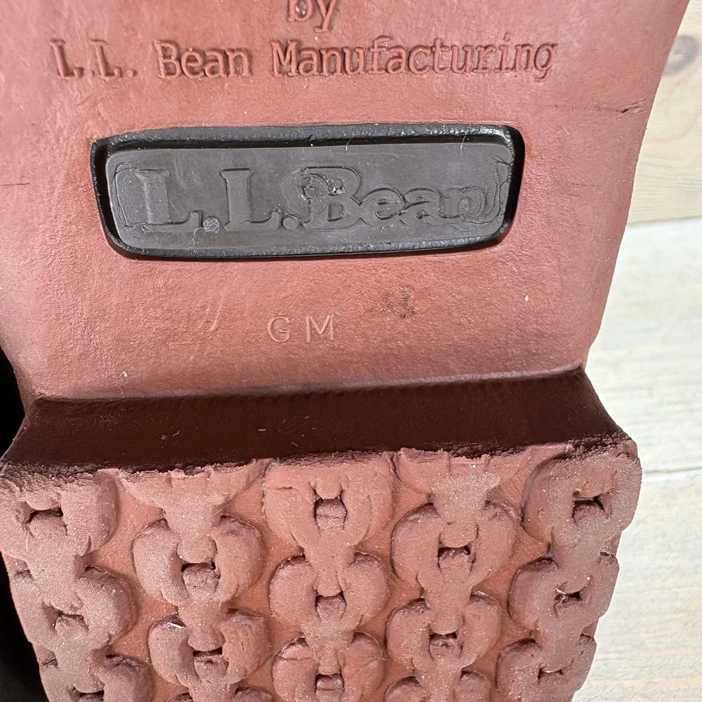 ll bean mens size 8 shoes brown suede zip up waterproof lined snow boots